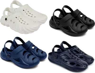 Golf Men Clogs(White, Black, Blue, Blue , 8)