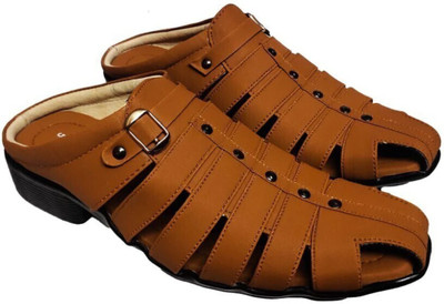 RURAL CRAFT Men Sandals(Tan , 7)