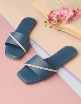 S.K.Craft Women Flats(Blue , 4)