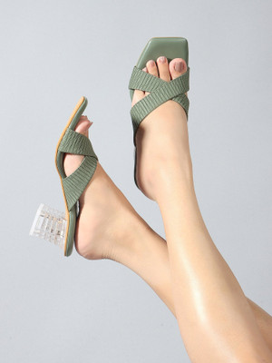 Dressberry Women Heels(Green , 5)