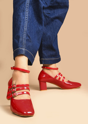 Hitway Women Heels(Red , 8)