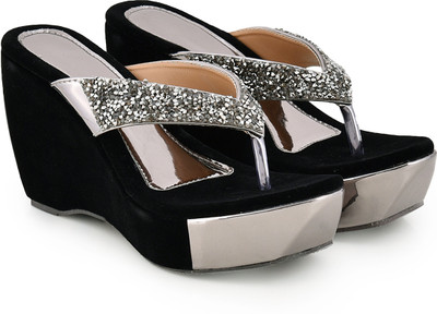 MIYOKO Women Wedges(Grey , 5)