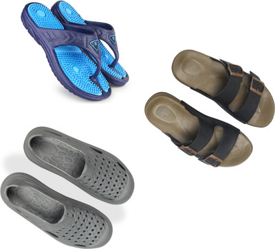 Vomoya Men Sandals(Blue, Black, Grey , 9)