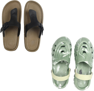 Vomoya Men Sandals(Black, Olive , 10)