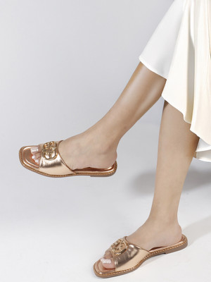 Elle Women Flats(Gold , 6)