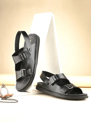 Roadster Men Sandals(Black , 9)