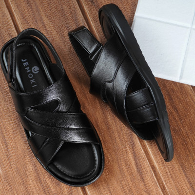 JEMOKI Men Sandals(Black , 6)