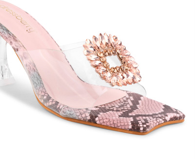 Dressberry Women Heels(Pink, Natural , 8)