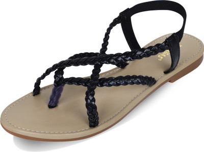 RAHEGAS Women Flats(Black , 9)
