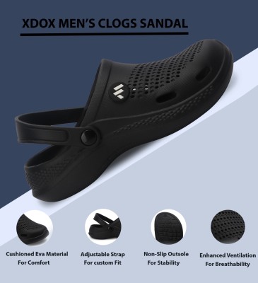 XDOX Men Sandals(Black , 9)