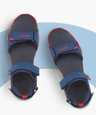 asian Men Sandals(Navy, Red , 8)