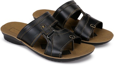 Nobelite Men Sandals(Black, Beige , 7)