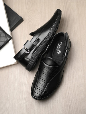 Rising Wolf Men Sandals(Black , 8)