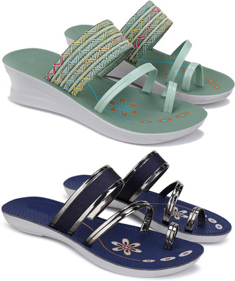 BERSACHE Women Wedges(Multicolor , 5)