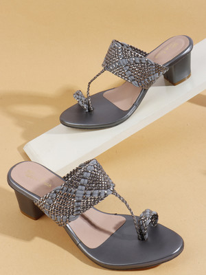 Picktoes Women Heels(Grey , 3)