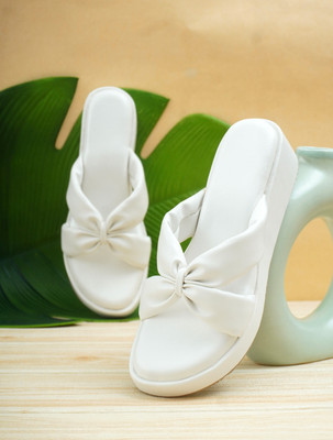 Rimezs Women Wedges(White , 4)