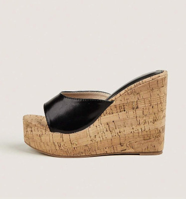 Gloglamp Women Wedges(Black, Brown , 4)