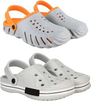 RIFOF Men Clogs(Grey, Grey , 7)