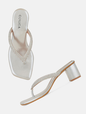 CORSICA Women Heels(Silver , 3)