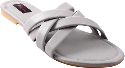 Red Flamingo Women Flats(Grey , 8)