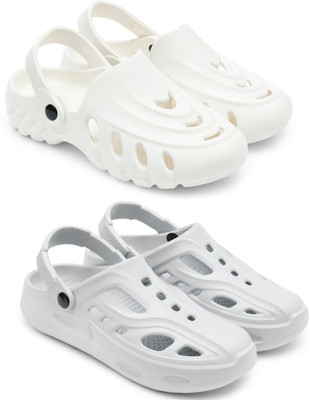 Golf Men Clogs(White, Grey , 9)