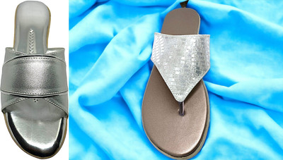 PGSPSOFT Women Casual(Silver, Grey , 4)