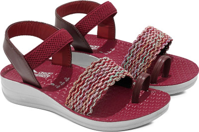 asian Women Wedges(Red , 8)