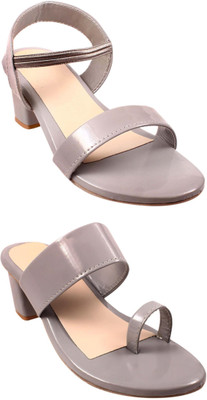 Goraiya Women Flats(Grey, Pink , 9)