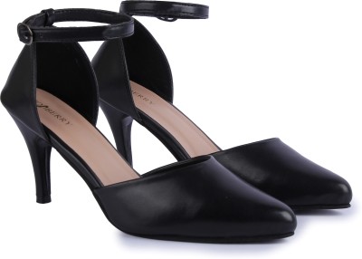 yesmiss Women Black Heels