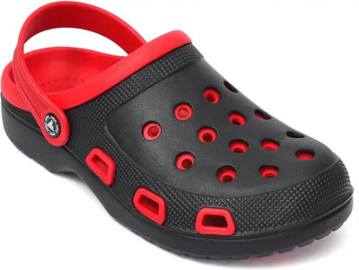 QRITE Trendy | Lightweight | Waterproof l Comfortable l Clogs for Men Men Sandals(Red, Black , 8)