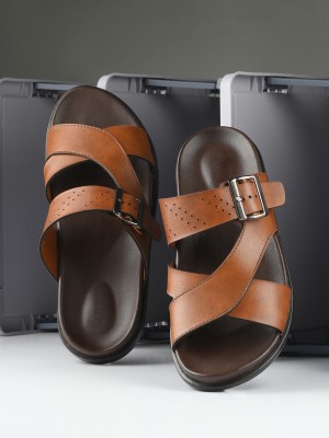 BIZORA Men Sandals(Tan , 10)