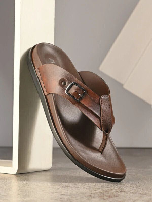 BIZORA Men Sandals(Brown , 9)