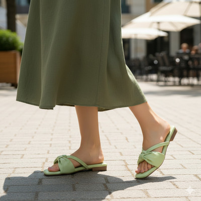 RAVIS Women Flats(Green , 9)