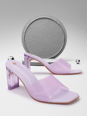 Divastri PT-S-03 Lightweight Comfort Summer Trendy Premium Stylish Party disigin Women Heels(Purple , 4)
