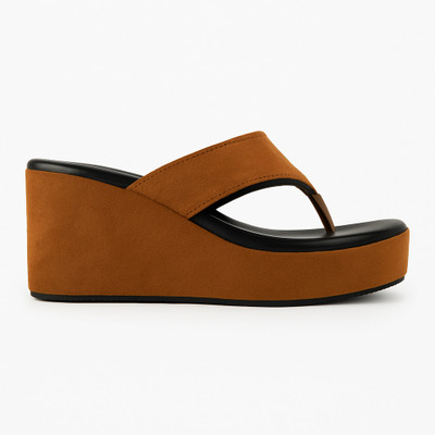 Kiwaoo Women Wedges(Brown , 4)
