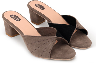 TAYDOL Women Heels(Grey , 8)