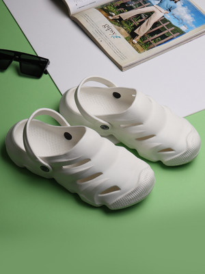 TOE CANDY Men Clogs(White , 8)