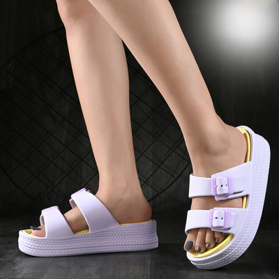 Footup Super Soft|Orthopedic|Comfortable|Lightweight|Diabetic Women Sandals(Purple, Yellow , 5)