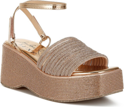 London Rag Women Wedges(Gold , 4)