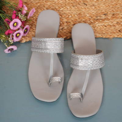 Ramkudi Women Flats(Grey , 8)