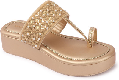 ANOUK Women Heels(Gold , 8)