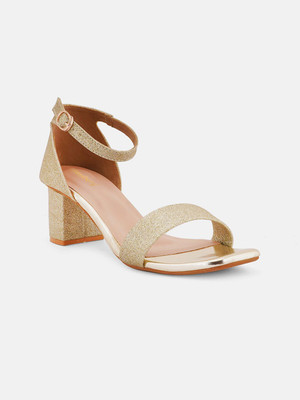 Dressberry Women Heels(Gold , 8)