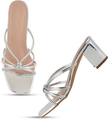 CORSICA Women Heels(Silver , 7)