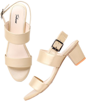 Todhwear Women Heels(Black, Gold , 8)