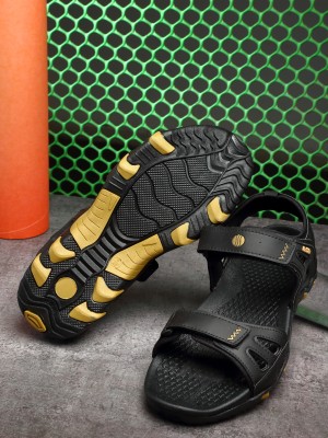 action PHY 110 Comfortable, Ourdoor, Stylish Men Black, Gold Sports Sandals
