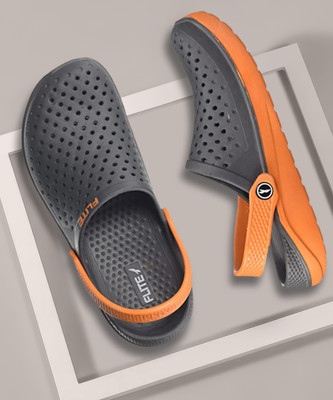 FLITE Men Clogs(Orange, Grey , 8)