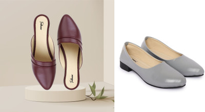 Todhwear Women Heels(Grey, Maroon , 8)
