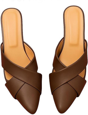 MKFASHION Women Heels(Brown , 8)