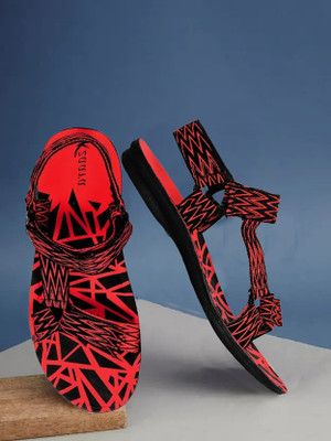 KANEGGYE Men Sandals(Red , 10)