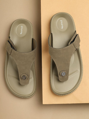 WELCOME Men Lightweight with Arch Support Durable Anti-Skid & Stylish Dailywear | Slippers(Beige , 9)